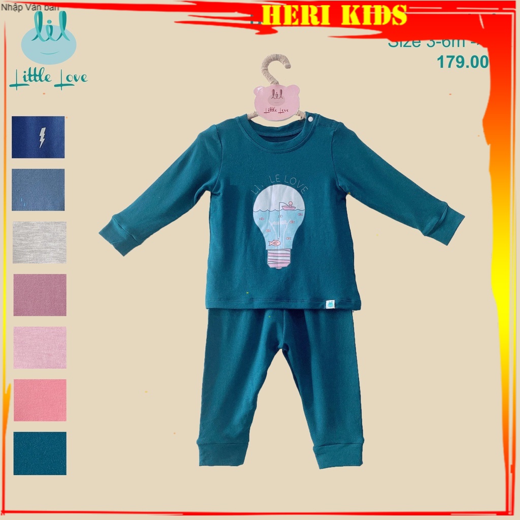 Bộ quần áo dài tay vải nỉ mỏng cho bé Lil Little Love 9m - 4Y