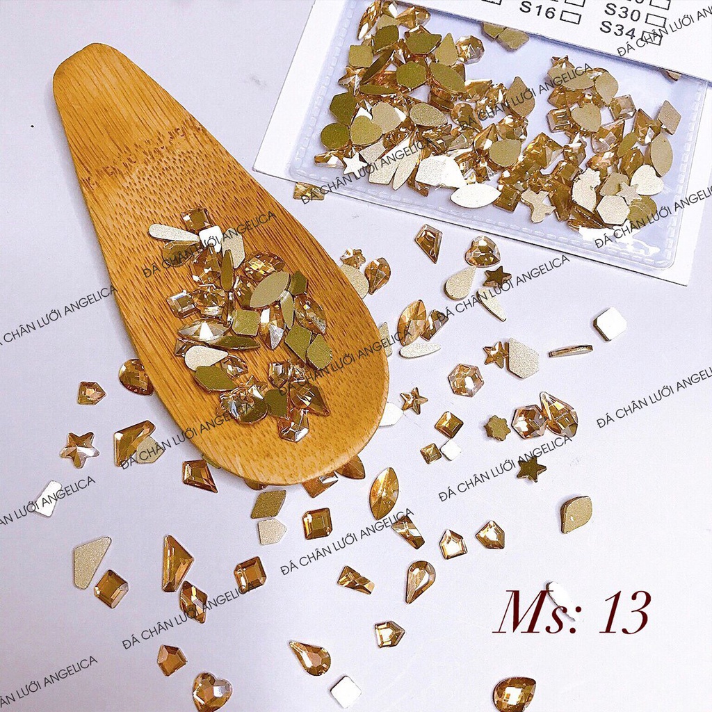 Set Đá Chân Bằng Nail Vàng Trà Chân Vàng Trang Trí Móng ANGELICA SDM