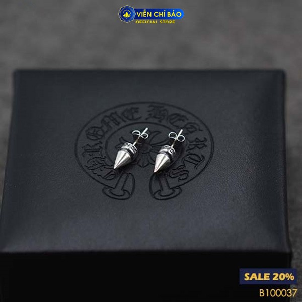 Khuyên tai bạc nam nữ unisex họa tiết đinh chất liệu bạc Thái 925 thời trang phụ kiện trang sức Viễn Chí Bảo B100037