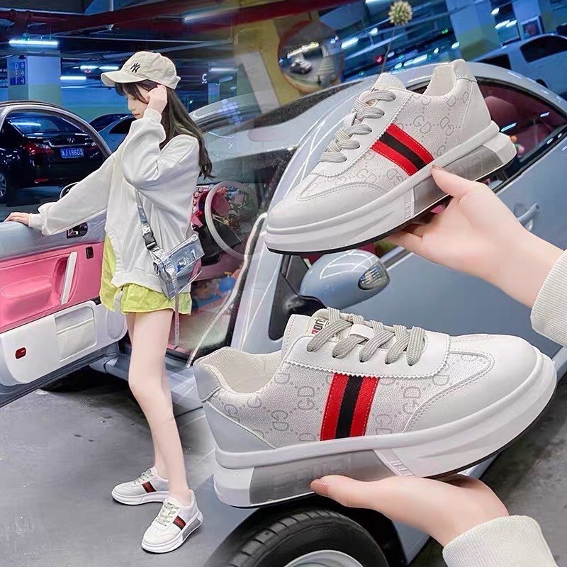 Giày Nữ , Giày Sneaker Nữ Kẻ Sọc GD