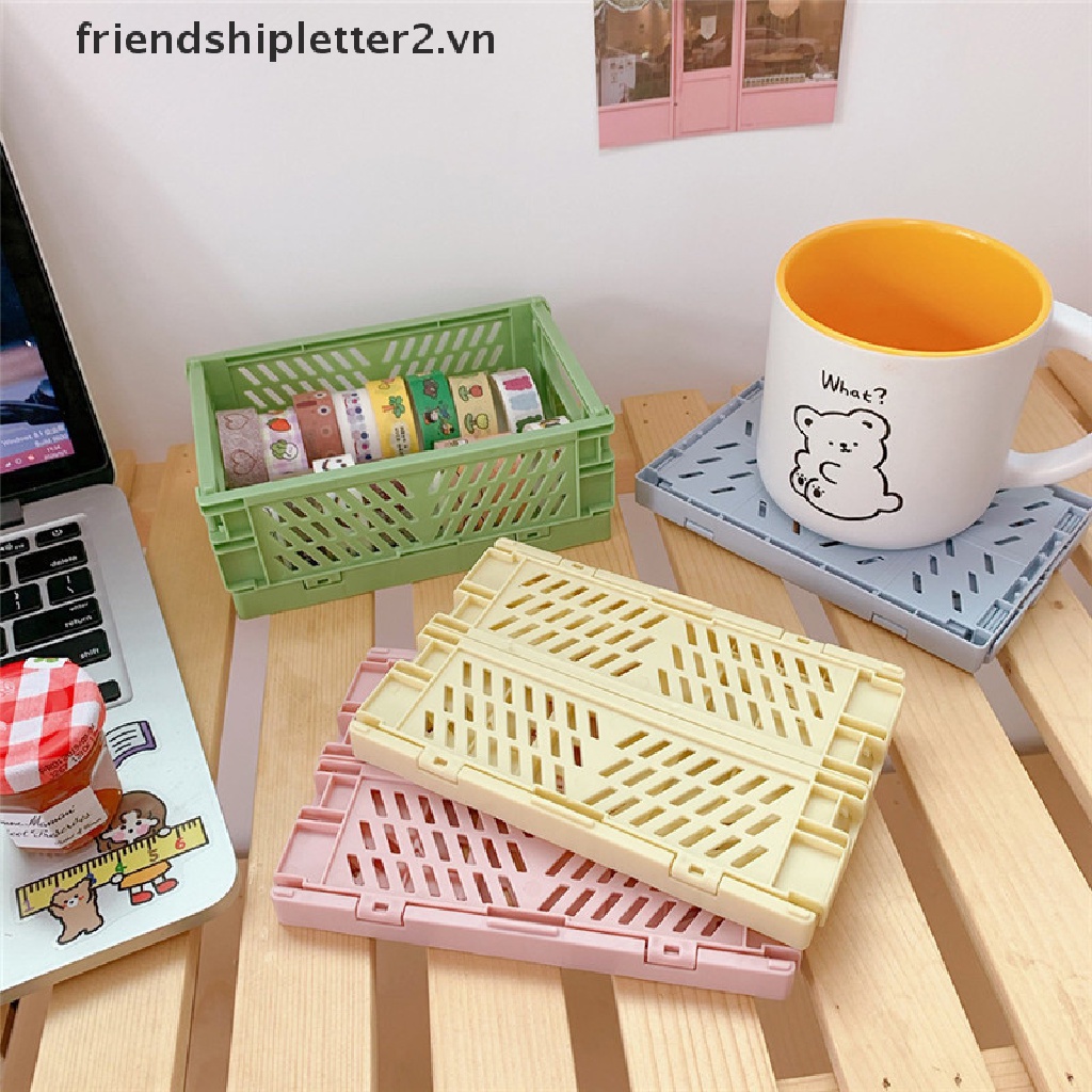 Hộp Nhựa Mini Đựng Đồ Trang Điểm Để Bàn Gấp Gọn Tiện Lợi