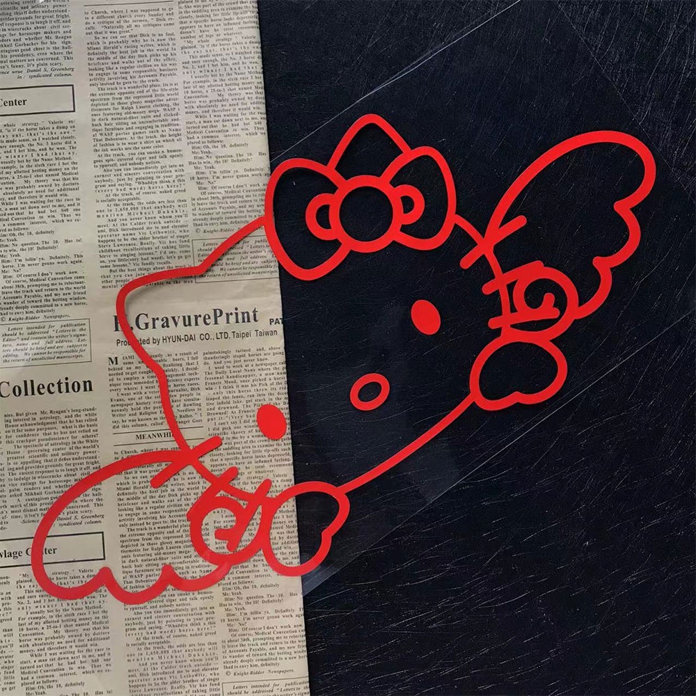 Miếng Dán Phản Quang Chống Mưa Nắng Kích Thước 44Cmx20Cm Họa Tiết Hello Kitty Dành Cho Ô Tô / Xe Máy