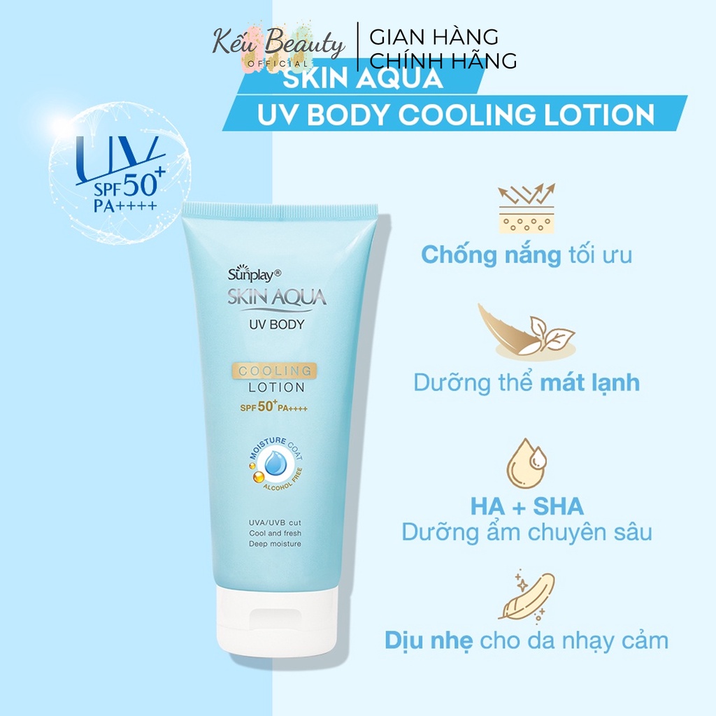 Kem chống nắng dưỡng thể Sunplay Skin Aqua Uv Body Cooling & Whitening Lotion  Spf 50+ Pa++++ (150g)