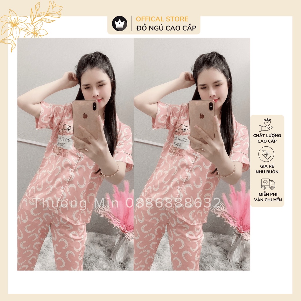 Đồ bộ Pijama - Bộ lụa Latin cộc tay + quần dài Cao Cấp,thiết kế trẻ trung,họa tiết nhẹ nhàng | BigBuy360 - bigbuy360.vn