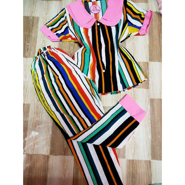 Bộ tay ngắn quần dài vải lụa hàn loại đẹp