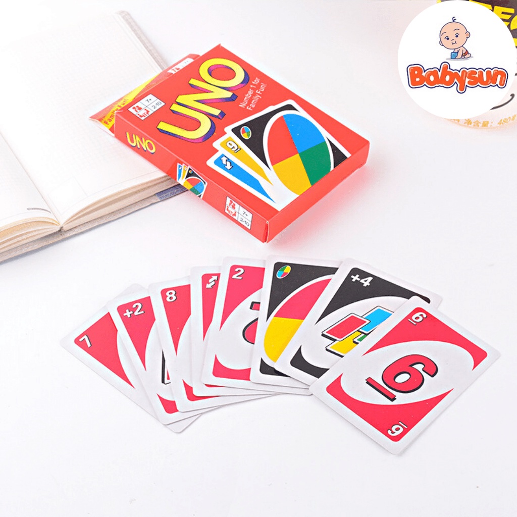 Bài Uno mở rộng 108 lá hộp giấy cao cấp Babysun giúp giải trí giảm stress