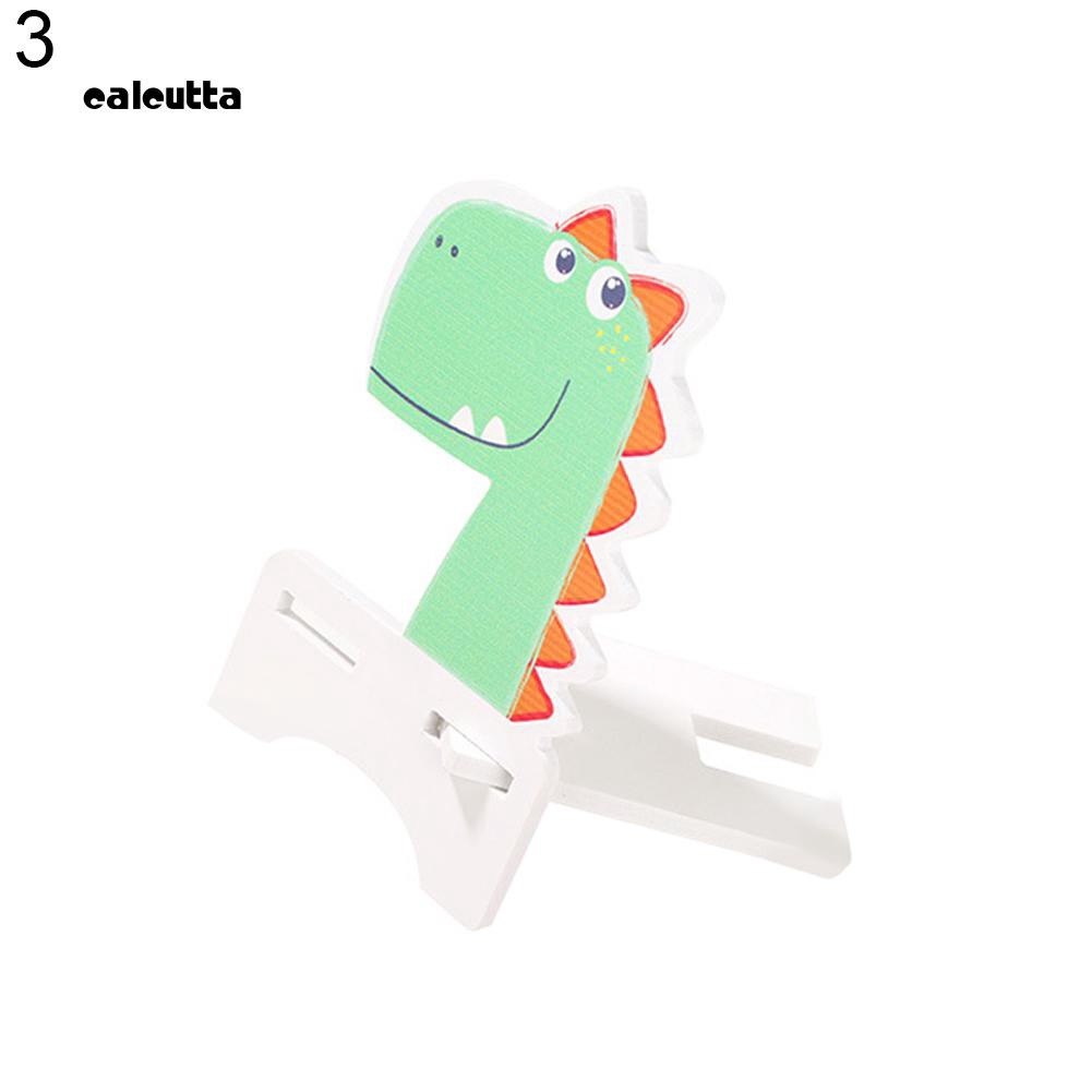 CAL_Cute Creative Animal Panda Bunny Dinosaur Wooden Phone Stand Bracket Holder Tool