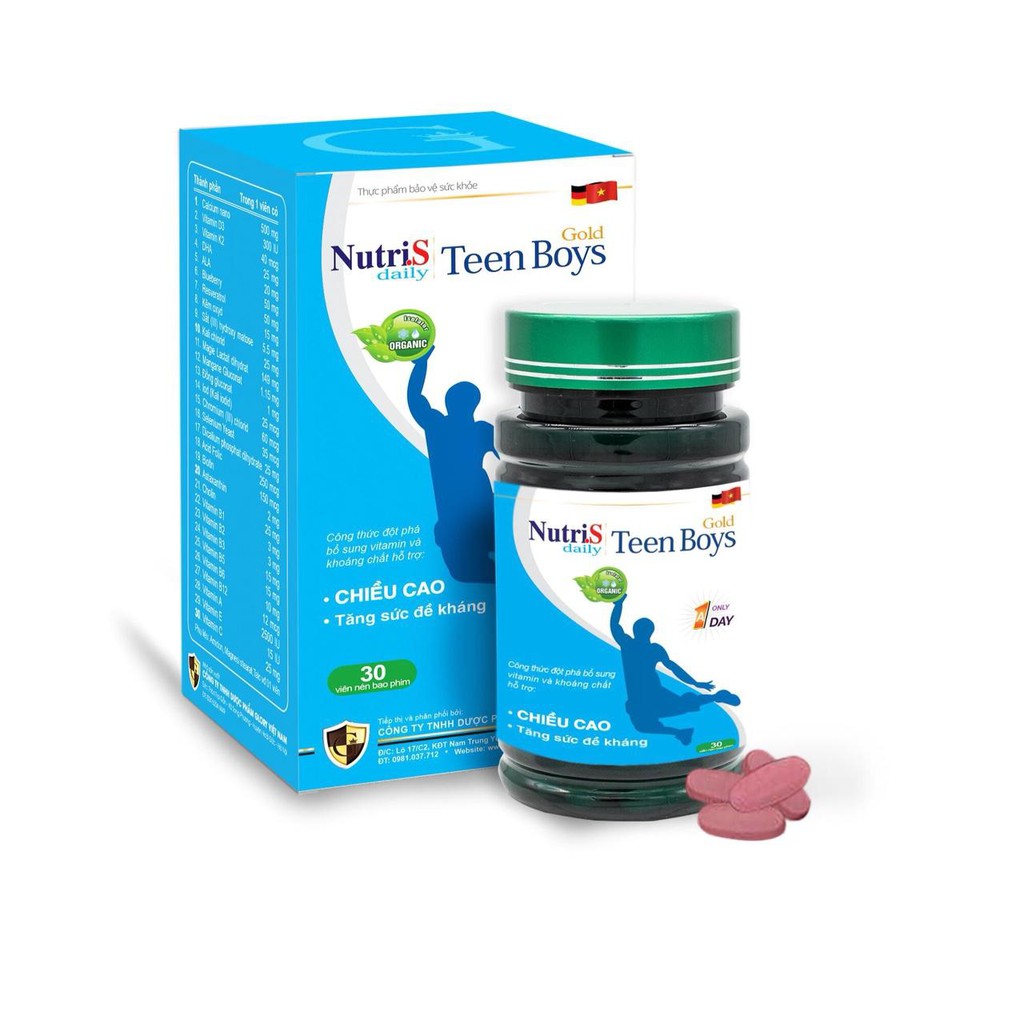 Viên uống tăng chiều cao cho trẻ, phát triển trí não và hệ thống miễn dịch Nutri.S Daily Teengirls - Teenboys