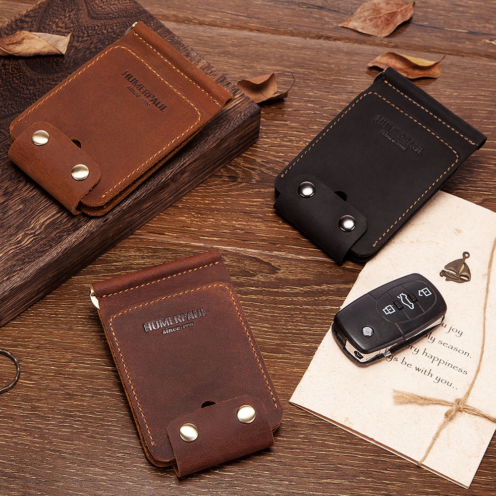 Ví Da Thật Siêu Mỏng Đựng Thẻ Kẹp Tiền Thời Trang Cho Nam Và Nữ