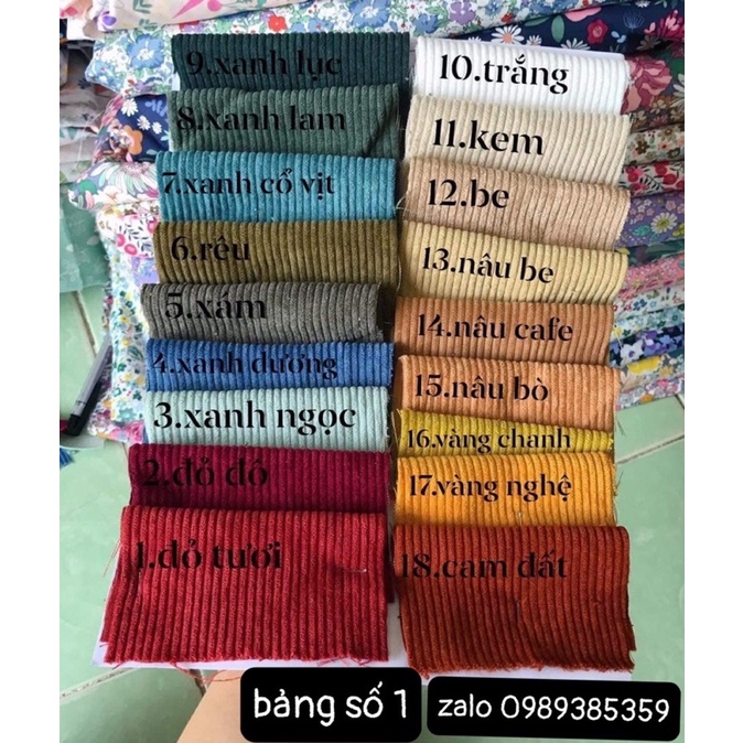 Vải nhung tăm trơn to dày dặn may quần,áo,váy,bộ thu đông
