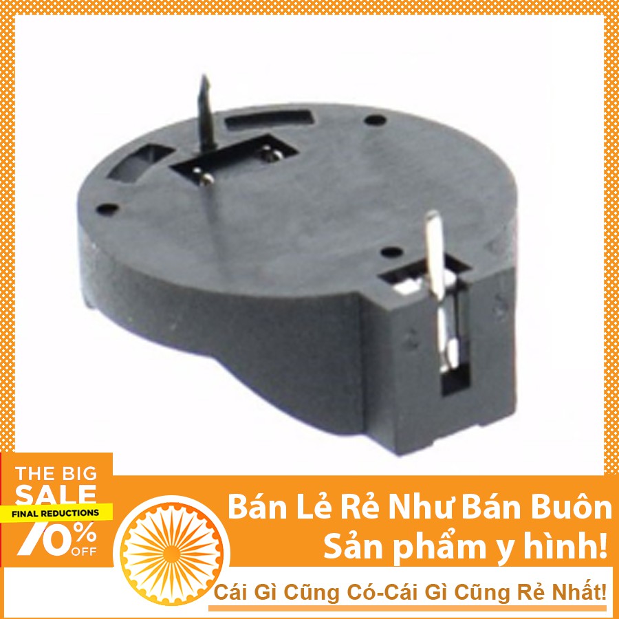 Đế pin cúc CR2032 chân cắm 180°