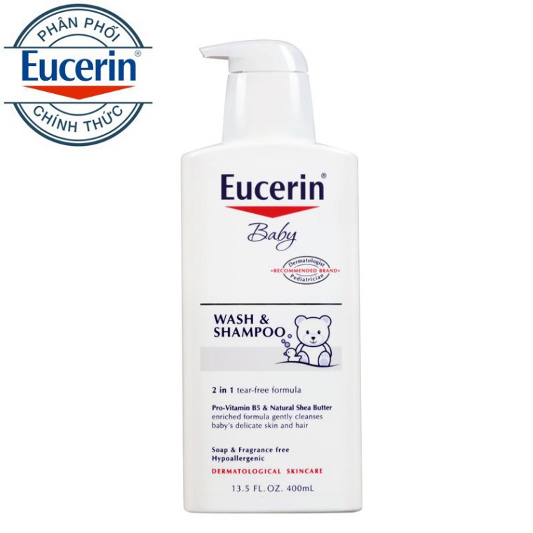 1211 [chợ sỉ ] EUCERIN SỮA TẮM GỘI DỊU NHẸ CHO EM BÉ 400ML BABY WASHLOTION 400ML