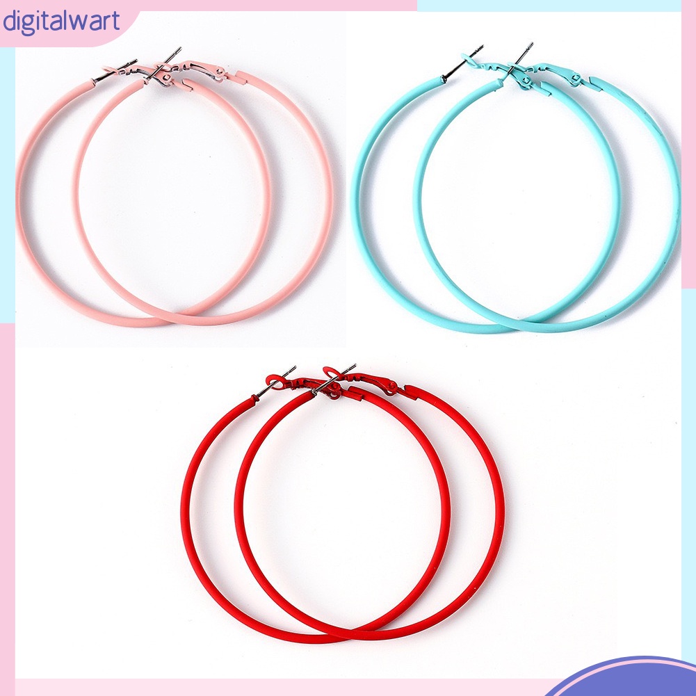 Khuyên Tai Tròn Lớn Màu Sắc Kẹo Ngọt Sáng Tạo Dành Cho Nữ
