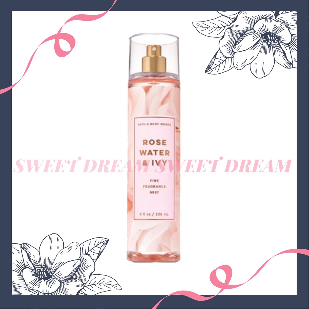 Xịt thơm toàn thân BBW ROSE WATER &amp; IVY #heobu