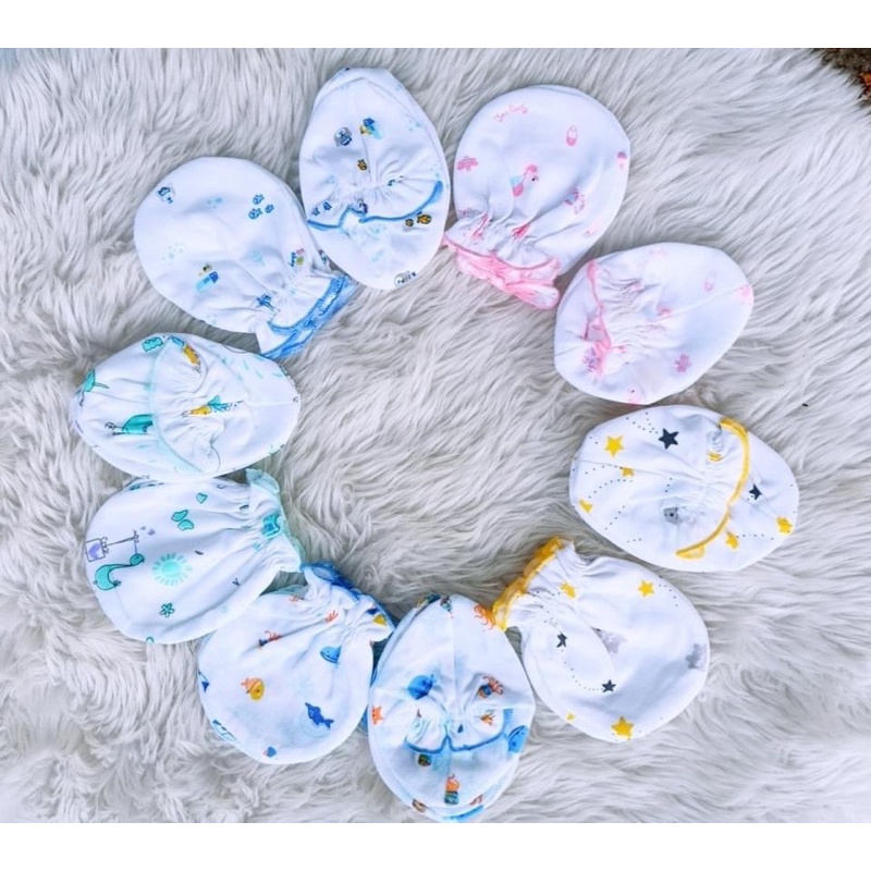 Bao tay chân Jou baby chất liệu cotton mềm mịn cho bé sơ sinh