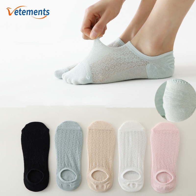 Vớ Cotton Cổ Thấp Thoáng Khí Thấm Hút Mồ Hôi Màu Sắc Ngọt Ngào