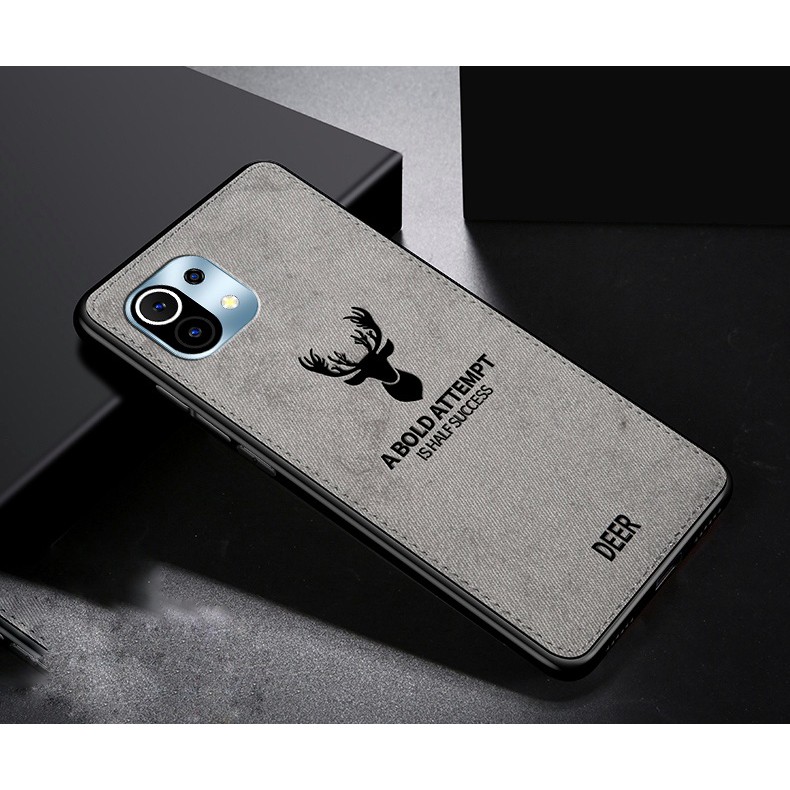 Ốp lưng Xiaomi Mi 11 FREESHIP Từ 50k vân vải hình hươu nai thời trang cao cấp