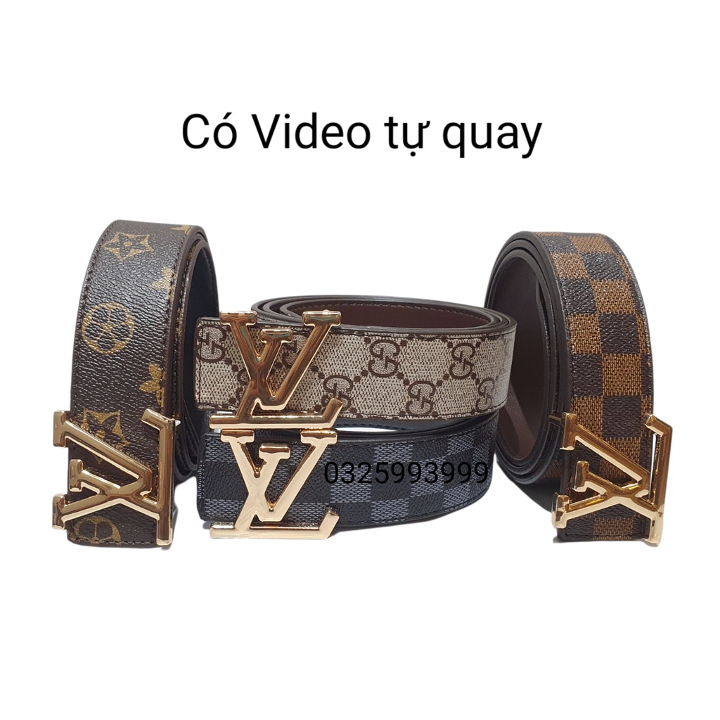 Thắt lưng nam LV, dây lưng lv thời trang, dây lưng nam cao cấp, mặt kim loại nguyên khối trẻ trung lịch lãm