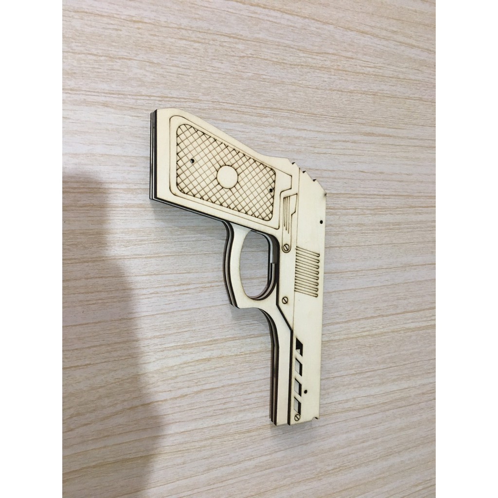 Mô hình súng bắn dây thun bằng gỗ