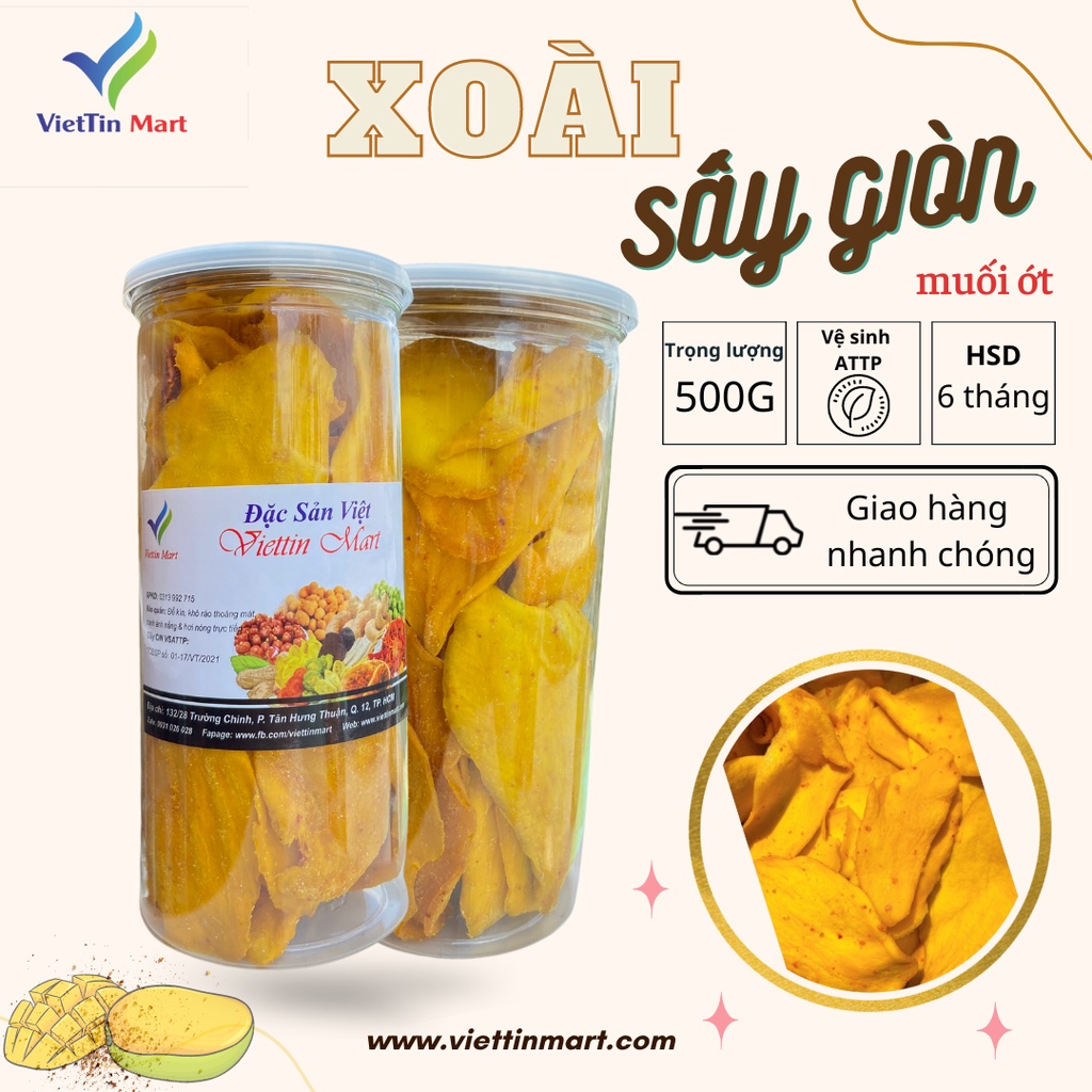 Xoài Sấy Dẻo Muối Ớt Viettin Mart 500G