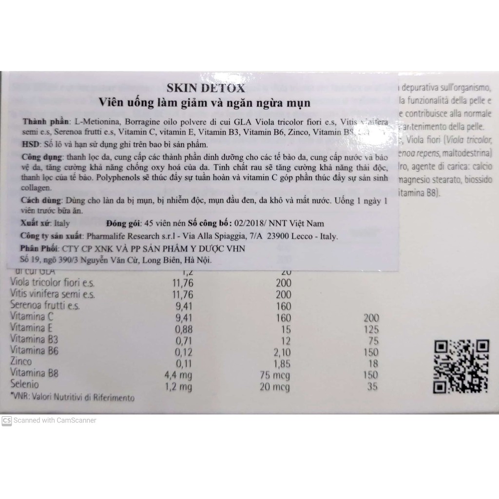 Viên Uống Ngừa Mụn Skin Detox [CHÍNH HÃNG] [CHÂU ÂU] - Kiềm Dầu, Kháng Viêm, Giảm Sưng, Giảm Mụn Do Độc Tố, Vi Khuẩn | Thế Giới Skin Care