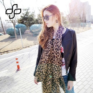 Khăn Choàng Chiffon Họa Tiết Da Báo