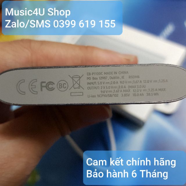 Sạc pin dự phòng Samsung 10000mAh Type C, vỏ nhôm sang trọng [Music4U]