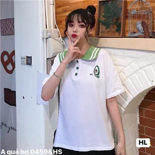 Áo phông cổ bẻ logo quả bơ - HS