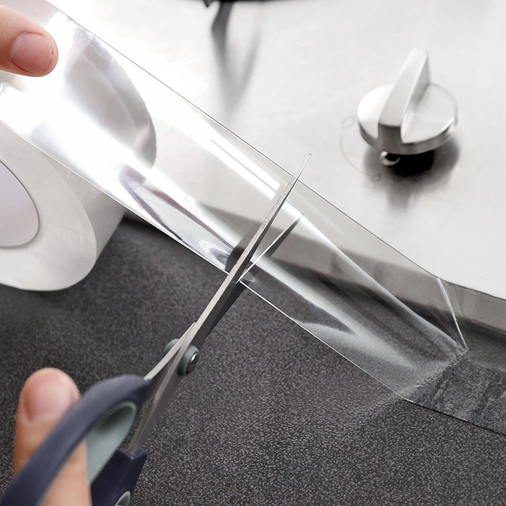 Cuộn Băng Keo PVC Trong Suốt Kháng Nước Dán Viền Góc Bồn Rửa Chén/Nhà Vệ Sinh