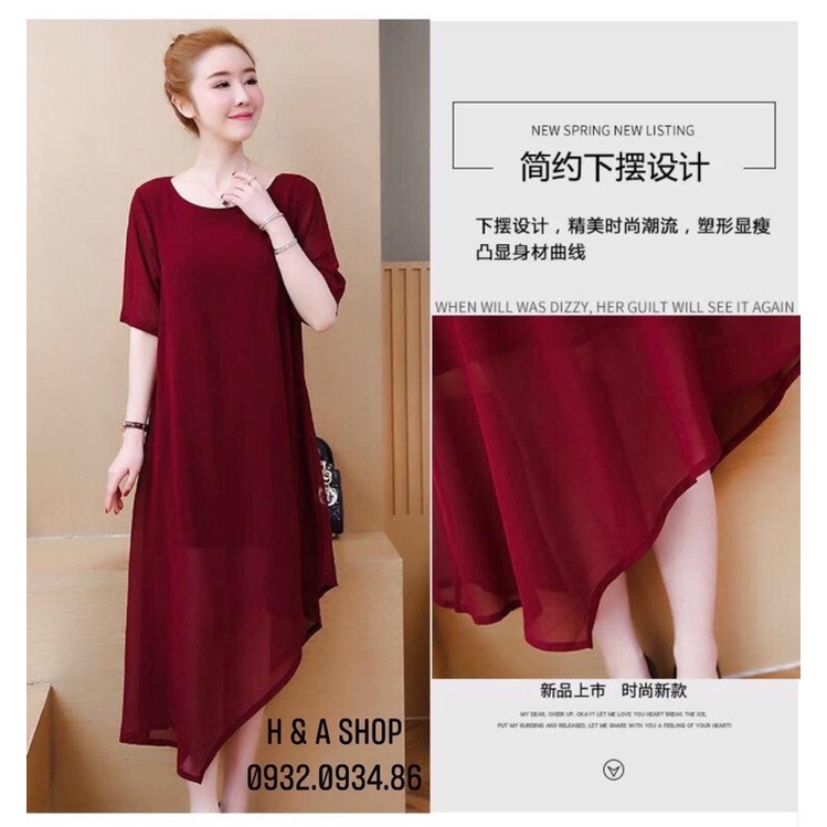 Sale Đầm vôn tà xéo  nhẹ nhàng quý phái hihi ( hình thật 1000%)