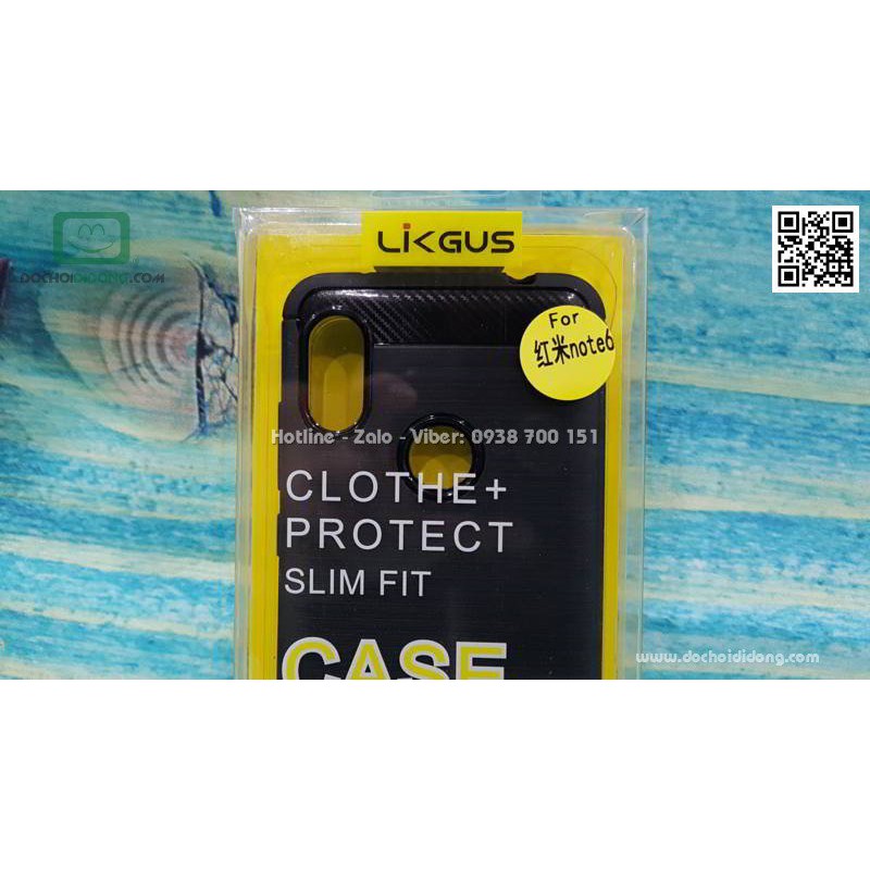 Ốp lưng Xiaomi Redmi Note 6 Pro Likgus chống sốc vân kim loại