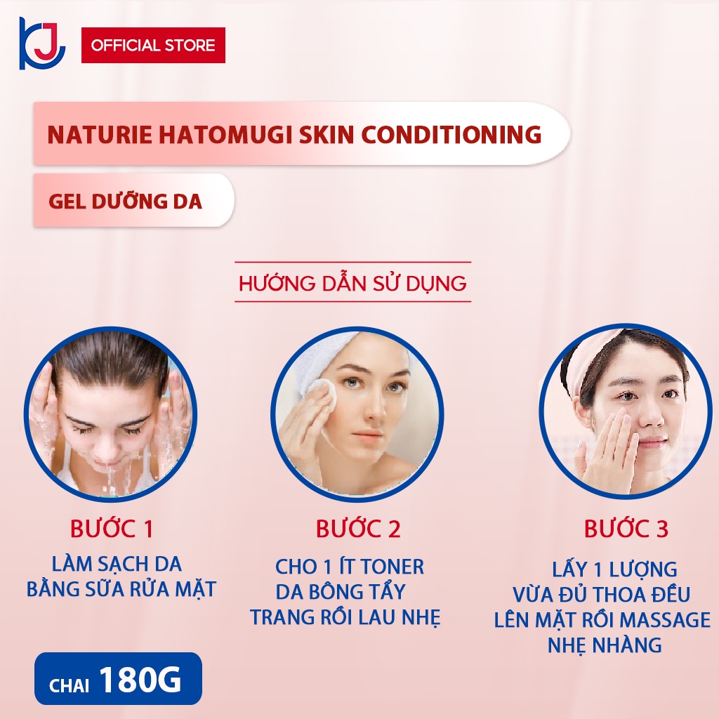 Gel Dưỡng Da Naturie Hatomugi Skin Conditioning Chiết Xuất Từ Hạt Cây Ý Dĩ 180g