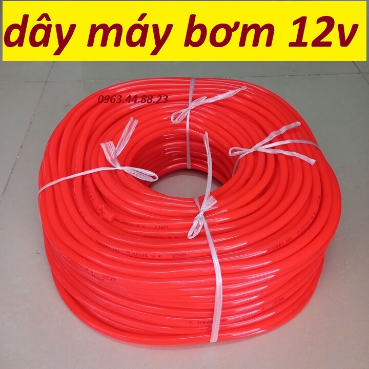 10M Dây rửa xe, phun tưới,bơm thuốc sâu cho máy mini 12v (dây cam )