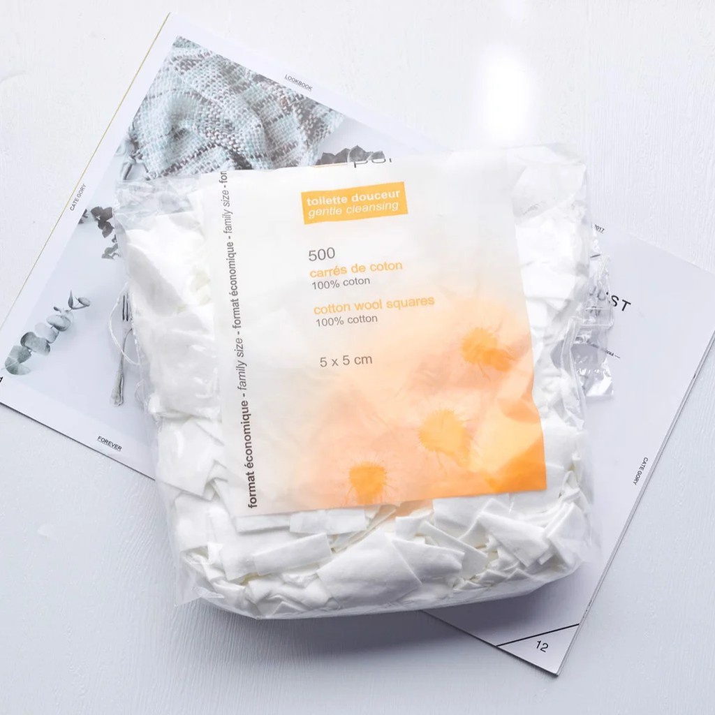 Bông tẩy trang Pháp Tetra Medical Carrés De Coton 500 miếng và 600 miếng