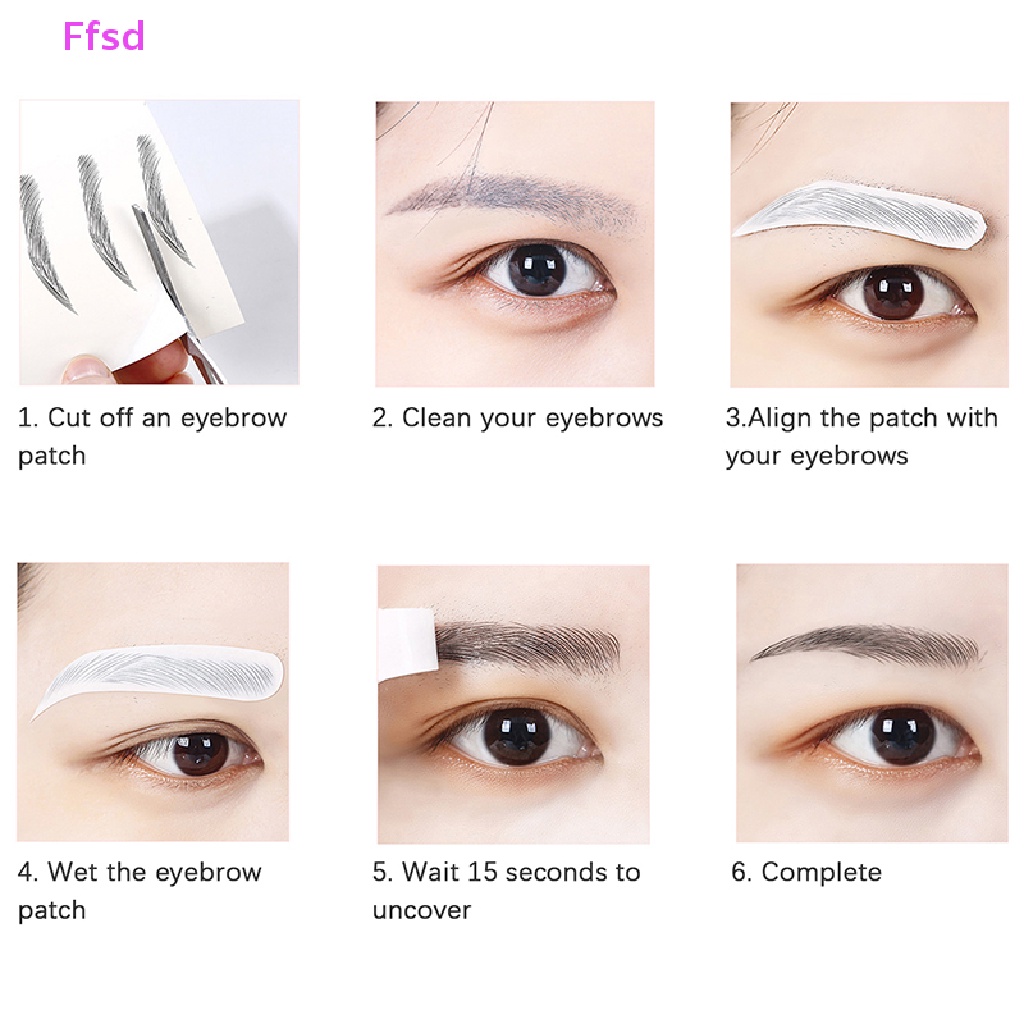 Bộ 10 Cặp Miếng Dán Hình Xăm Lông Mày Giả Cho Nam