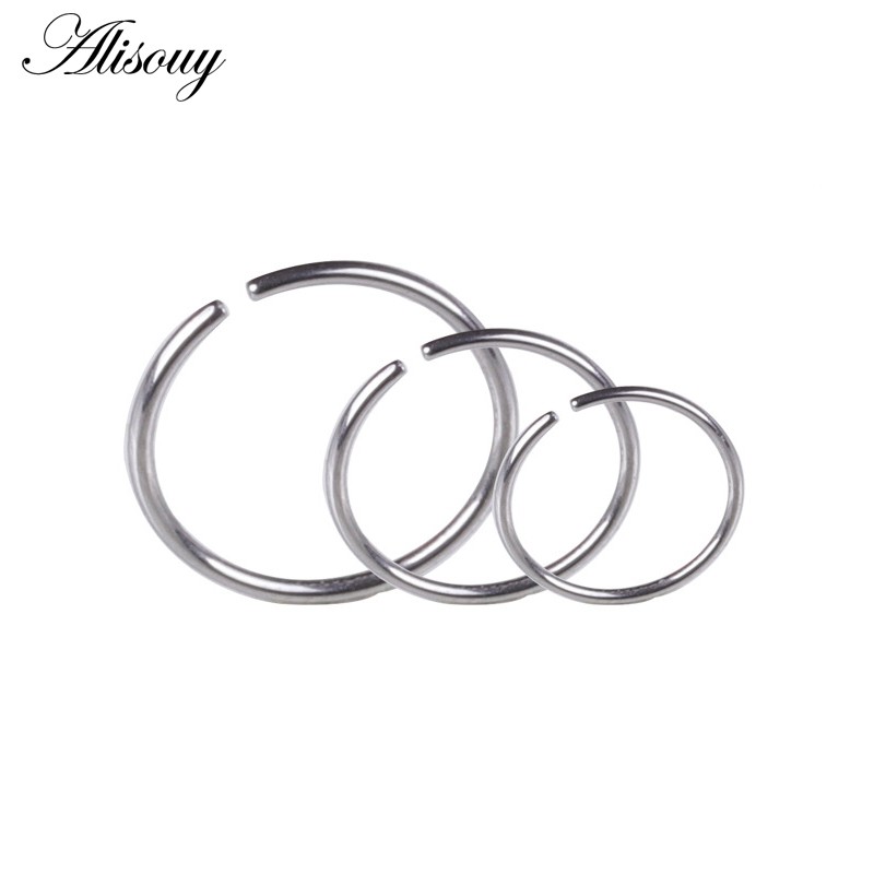 1 Khuyên Mũi Bằng Thép Không Gỉ Mạ Vàng Thời Trang alisouy 20g