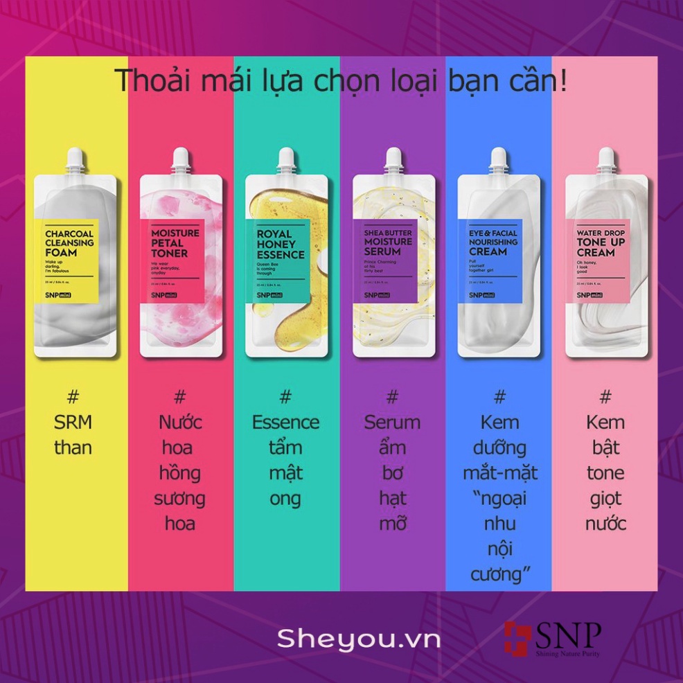 Gói Sữa Rửa Mặt Dạng Bọt Than Hoạt Tính Sạch Sâu, SNP Mini Charcoal Cleansing Foam, M80