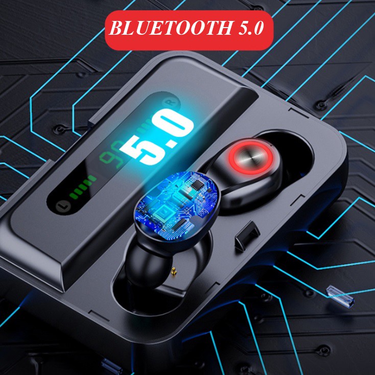 [Tặng Túi ] Tai Nghe Bluetooth TWS Nhét Tai Không Dây 5.0 HIFI Thể Thao Stereo Điều Khiển Cảm Ứng