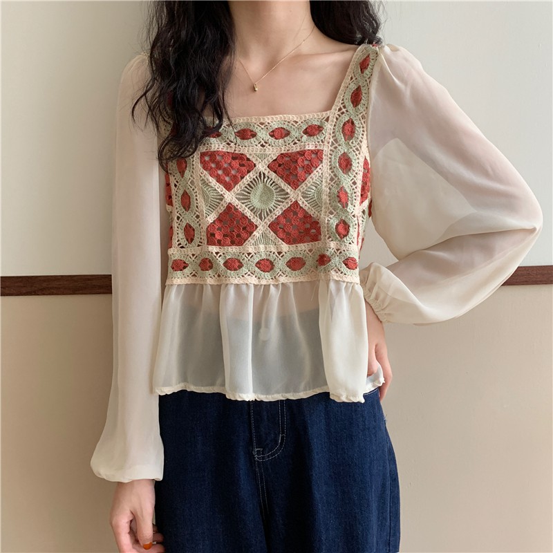 Áo dáng ngắn croptop Thổ Cẩm Len 2 màu| 11 HIN