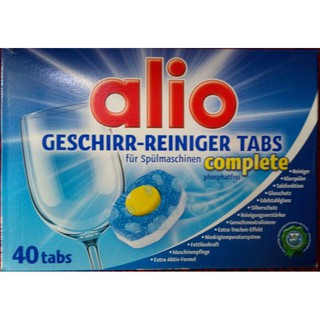 Viên rửa chén bát ly ALIO 40 viên (tích hợp bột muối bóng tđ finish somat gồm 12 tính năng bảo vệ máy)