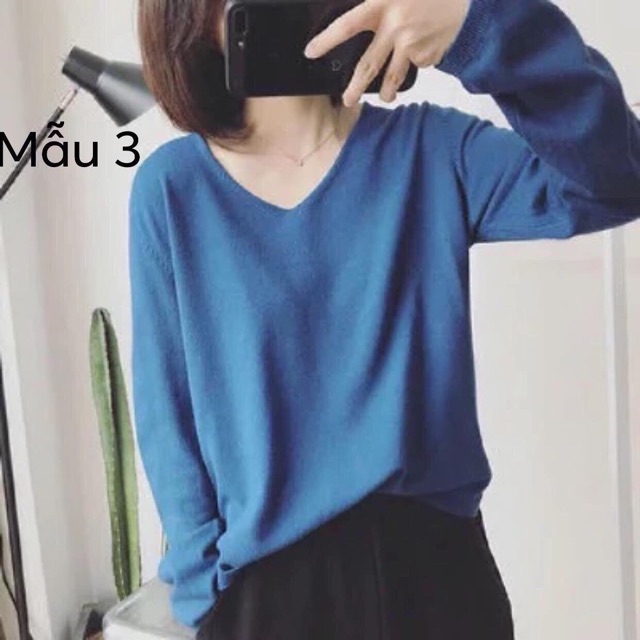 Áo len cổ tim dáng xuông | BigBuy360 - bigbuy360.vn