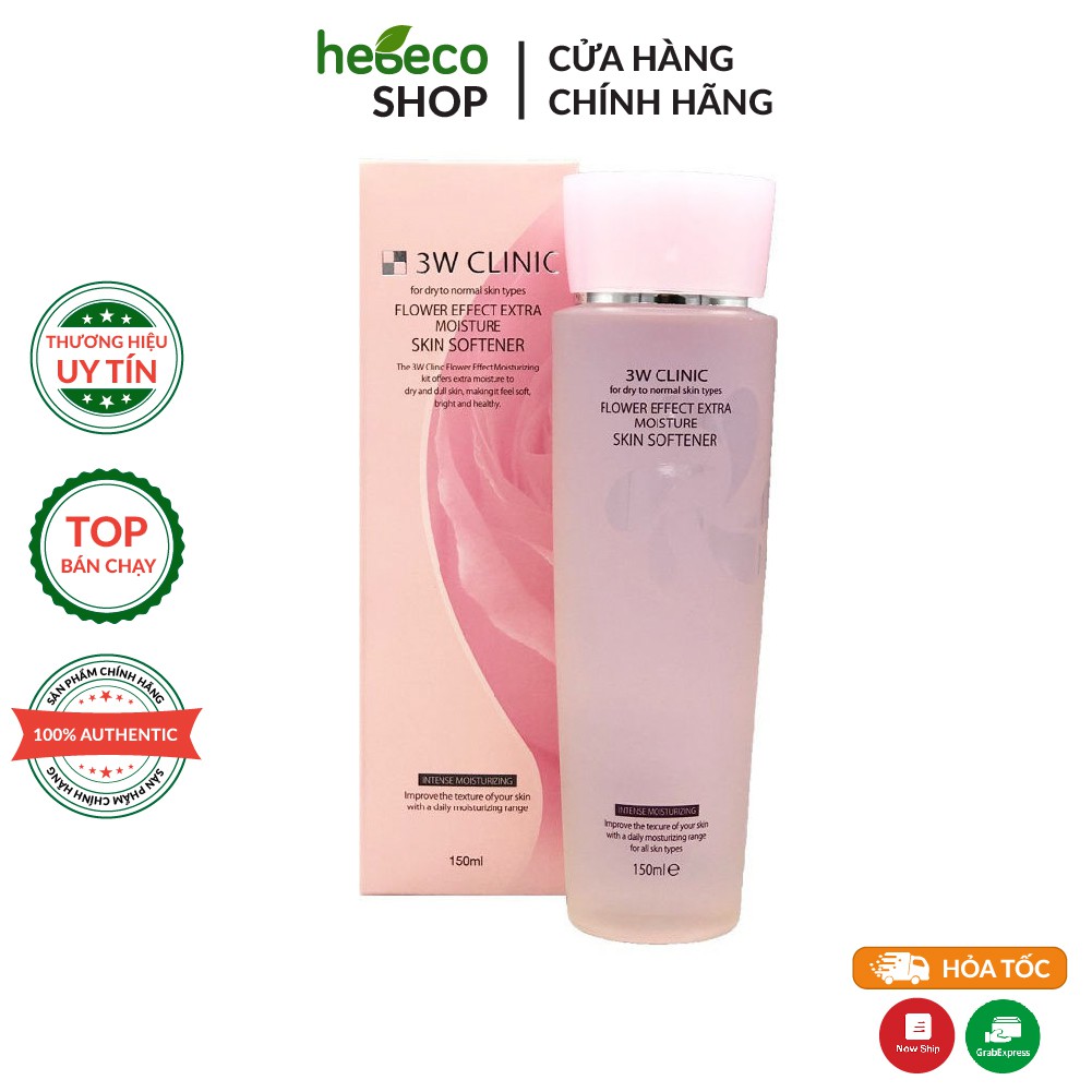 NƯỚC HOA HỒNG CẢI THIỆN LÃO HÓA 3W CLINIC FLOWER EFFECT EXTRA MOISTURE SKIN SOFTENER 150ML - HÀN QUỐC CHÍNH HÃNG