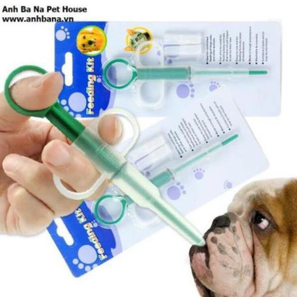 Xilanh gắp thuốc dụng cụ cho chó mèo uống thuốc viên và thuốc nước (2 đầu riêng biệt)