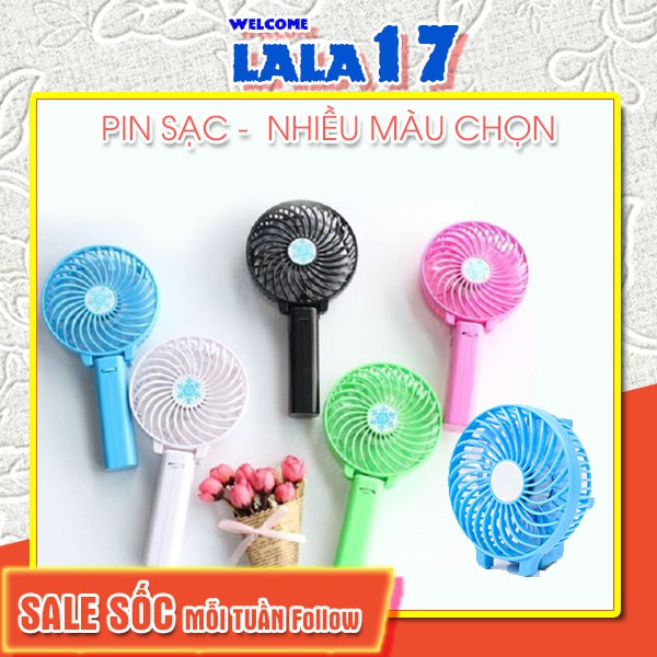 Quạt cầm tay mini sạc điện gió mạnh gấp gập gon được có đèn Led tiện dung giá rẻ tốt nhất 20k - Lala17