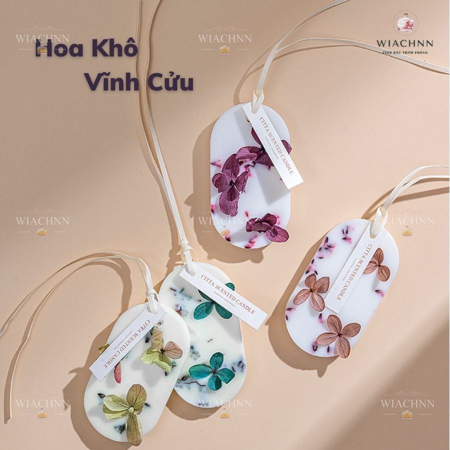 Sáp Thơm Hoa Khô thơm phòng Cỏ 4 Lá May Mắn Khử Mùi Ẩm Mốc Treo Tủ Quần Áo Phòng Bàn Làm Việc Làm Quà Tặng treo xe oto