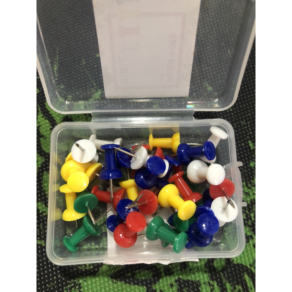 Hộp 35 Cái Ghim Deli 0021 Mũ Nhựa - Kim nhựa