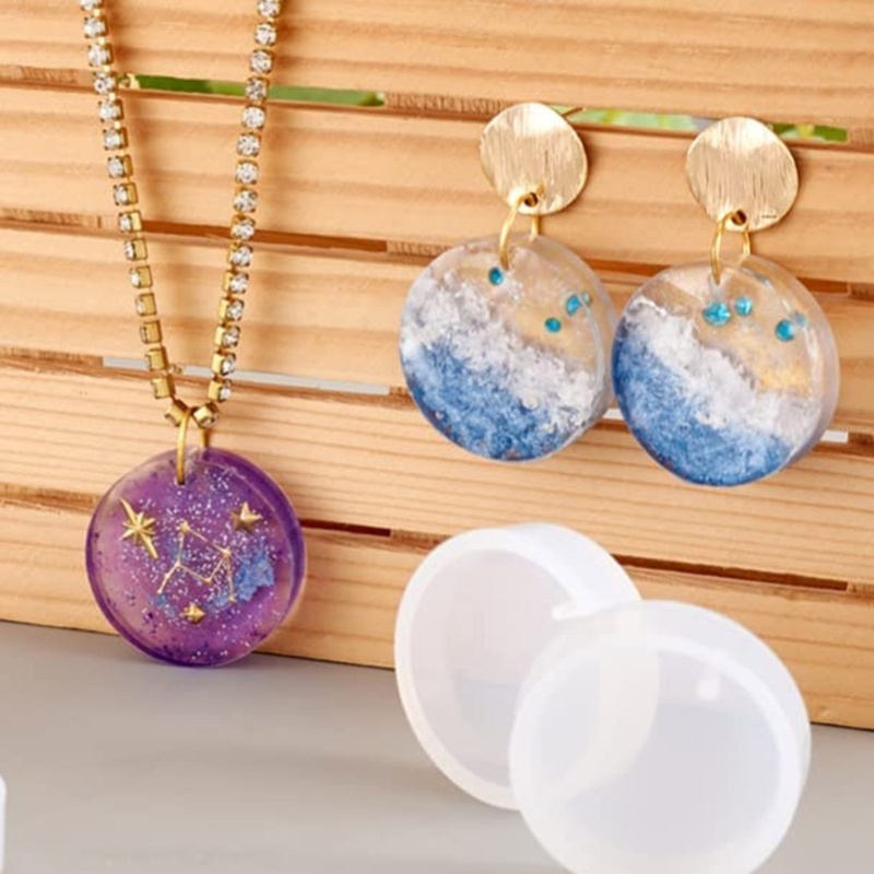 Sa Khuôn Silicone Làm Móc Khóa Resin Hình Tròn