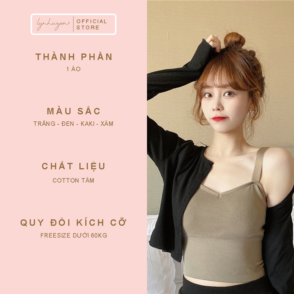 Áo 2 Dây Nữ Có Mút Ngực Bản To Croptop Chất Thun Lynhuyen - 4 Màu - A019 | BigBuy360 - bigbuy360.vn