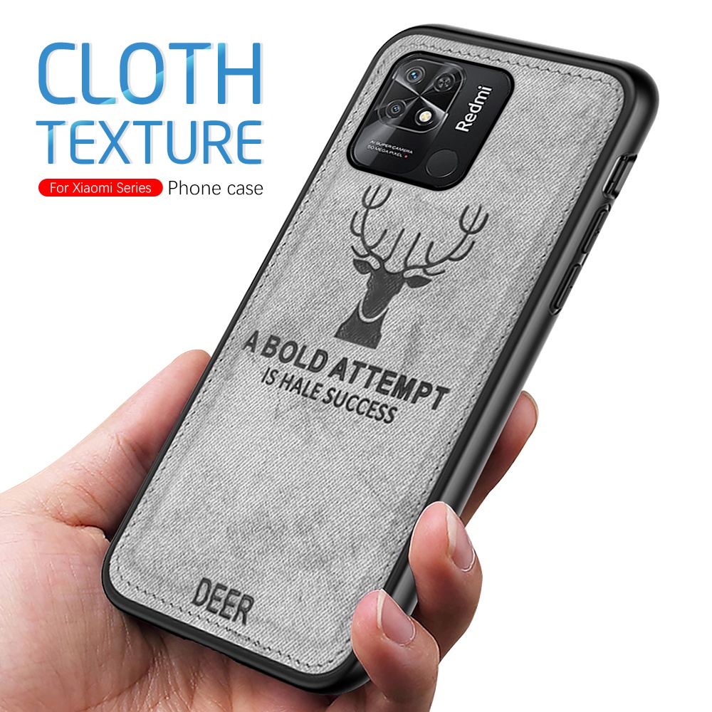 Ốp Điện Thoại Mặt Vải Denim Chống Sốc Chống Mồ Hôi Cho Xaiomi Redmi 10C 10 10A 9A 9C 9 Note 11 11S Poco M4 Pro X4 M3