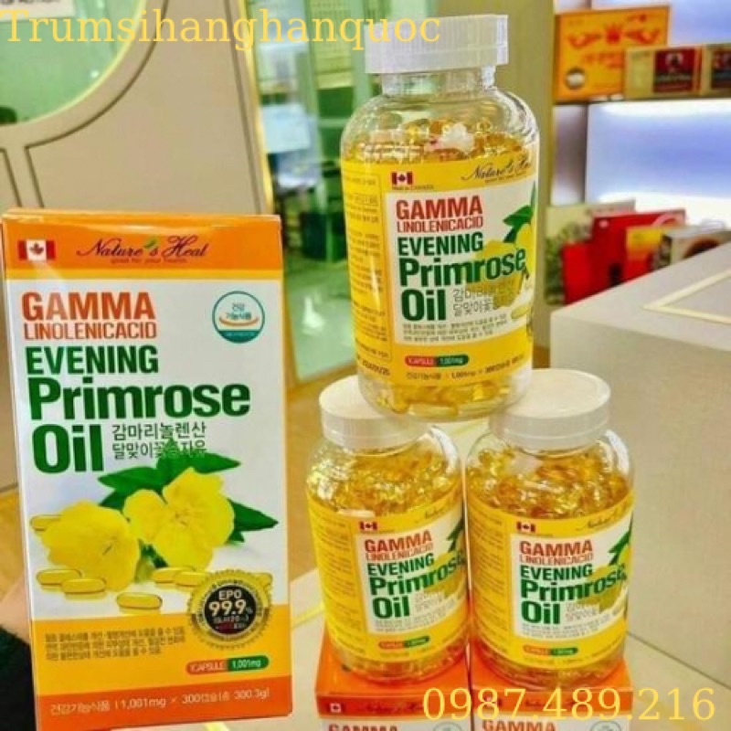 Viên Uống Tinh Dầu Hoa Anh Thảo Hàn Quốc Gamma Linolenic Acid, Làm đẹp da, cân bằng nội tiết tố nữ, ngăn rụng tóc